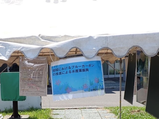 水産課による地域におけるブルーカーボンの推進による水産業振興に関するパネル展示の様子