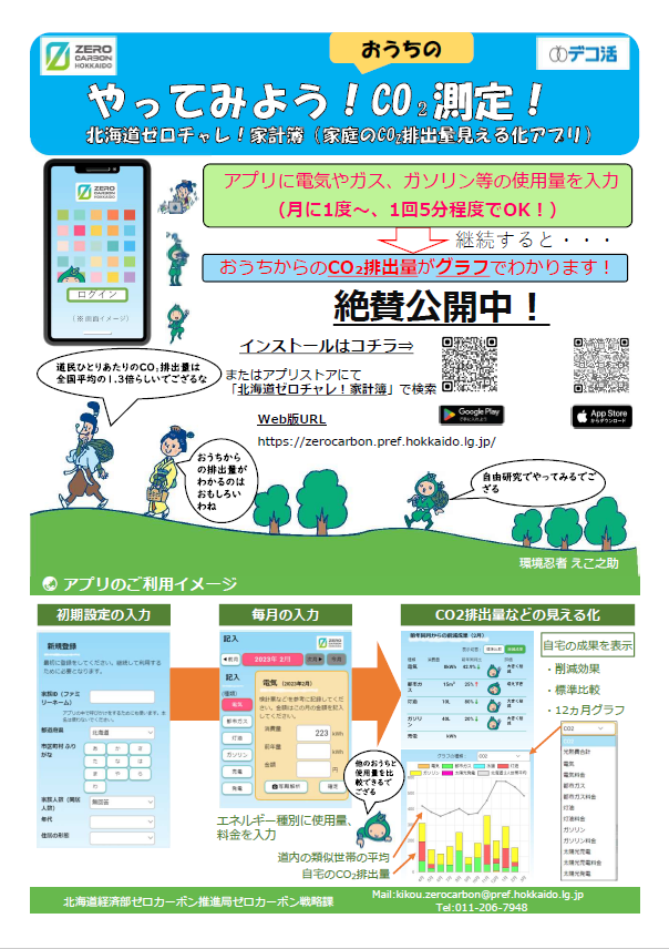 北海道ゼロチャレ！家計簿のチラシ